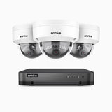 H800 - Kit videosorveglianza PoE 8 canali con 3 telecamere 8 MPX (4K), visione notturna a colori e IR,microfono integrato, riconoscere di persone e veicoli, supporta ONVIF e RTSP