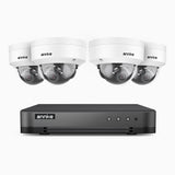 H800 - Kit videosorveglianza PoE 8 canali con 4 telecamere 8 MPX (4K), riconoscere di persone e veicoli, visione notturna a colori e IR,microfono integrato, supporta ONVIF e RTSP