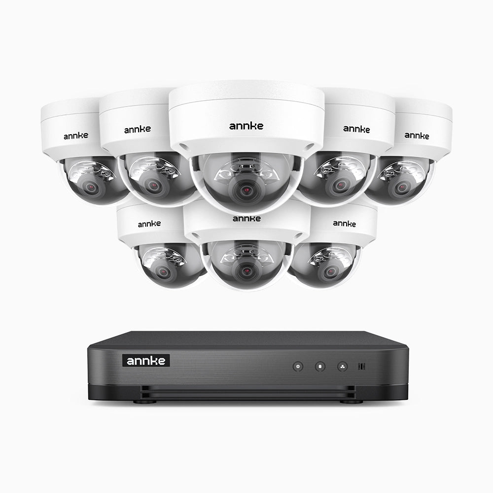H800 - Kit videosorveglianza PoE 8 canali con 8 telecamere 8 MPX (4K), visione notturna a colori e IR,microfono integrato, riconoscere di persone e veicoli, supporta ONVIF e RTSP