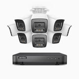 H800 - Kit videosorveglianza PoE 8 canali con 8 telecamere 8 MPX (4K), visione notturna a colori e IR,microfono integrato, riconoscere di persone e veicoli, supporta ONVIF e RTSP