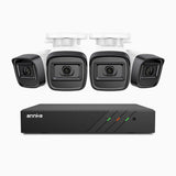 H300 - Kit videosorveglianza PoE 8 canali con 4 telecamera 3MP, visione notturna EXIR 2.0, rilevamento del movimento, H.265+, impermeabilità IP67