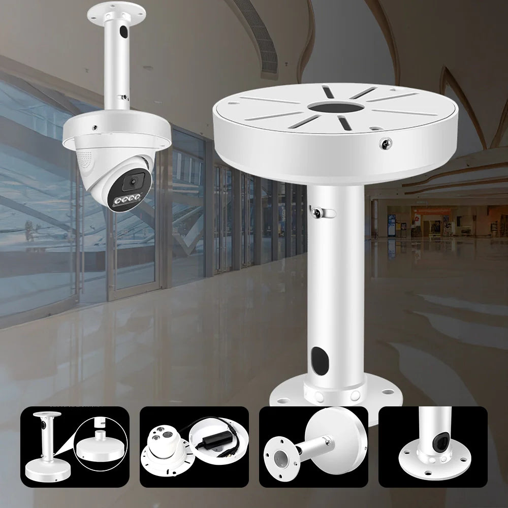 Staffa di montaggio per telecamera di sicurezza, in metallo resistente, installazione a parete o soffitto, per telecamere turret, dome e bullet, compatibile con telecamere di sicurezza standard