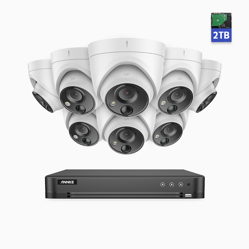 EP500 – Sistema di Telecamere di Sicurezza Cablate 8/16 Canali Super HD 5 MPX, H.265+ Smart DVR con rilevamento di veicoli e umani