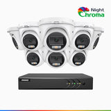 NightChroma<sup>TM</sup> NAK200 - Kit videosorveglianza 16 canali con 8 telecamere 1080p, visione notturna a colori Acme, f / 1.0 Super Apertura, 0.001 Lux, 121° FoV, Allineamento Attivo