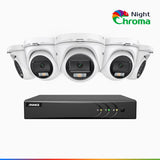 NightChroma<sup>TM</sup> NAK200 - Kit videosorveglianza 8 canali con 5 telecamere 1080p, visione notturna a colori Acme, f / 1.0 Super Apertura, 0.001 Lux, 121° FoV, Allineamento Attivo