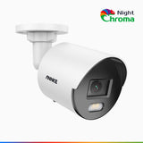 NightChroma<sup>TM</sup> NC500 – Telecamera di Sicurezza Acme Bullet PoE IP 3K Visione Notturna True Full Color (0.001 Lux), f/1.0 Super apertura, allineamento attivo, microfono integrato, slot scheda MicroSD