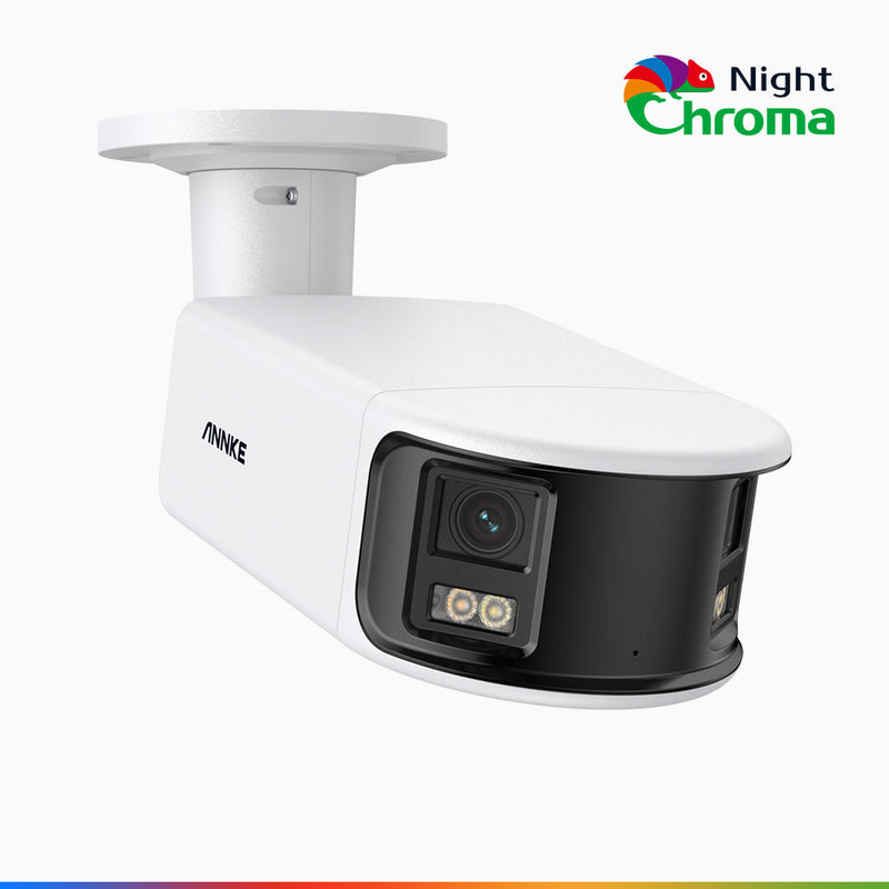 NightChroma<sup>TM</sup> NCD800 – 4K Outdoor Panoramic PoE Dual Lens Security Camera, f/1.0 Super Aperture (0.0005 Lux), Acme Color Night Vision, Active Siren and Strobe, Human & Vehicle Detection, Intelligent Behavior Analysis, Built-in Micphone