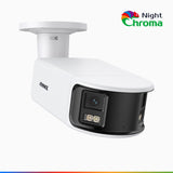 NightChroma<sup>TM</sup> NCD800 – 4K Outdoor Panoramic PoE Dual Lens Security Camera, f/1.0 Super Aperture (0.0005 Lux), Acme Color Night Vision, Active Siren and Strobe, Human & Vehicle Detection, Intelligent Behavior Analysis, Built-in Micphone