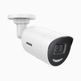 AC800 - Telecamera di sicurezza PoE 4K per esterni con sensore BSI da 1/1,8'', apertura f/1,6 (0,003 Lux), sirena e allarme stroboscopico, audio bidirezionale, rilevamento di persone e veicoli, protezione perimetrale, funziona con Alexa