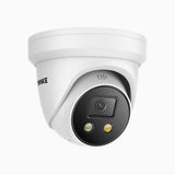 AC800 - Telecamera di sicurezza PoE 4K per esterni con sensore BSI da 1/1,8'', apertura f/1,6 (0,003 Lux), sirena e allarme stroboscopico, audio bidirezionale, rilevamento di persone e veicoli, protezione perimetrale, funziona con Alexa