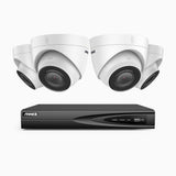 H800 - Kit videosorveglianza PoE 4 canali con 4 telecamere 8 MPX (4K), riconoscere di persone e veicoli, visione notturna a colori e IR,microfono integrato, supporta ONVIF e RTSP