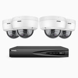 H800 - Kit videosorveglianza PoE 4 canali con 4 telecamere 8 MPX (4K), riconoscere di persone e veicoli, visione notturna a colori e IR,microfono integrato, supporta ONVIF e RTSP