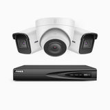 H800 - Kit videosorveglianza PoE 4 canali 8 MPX (4K), 2 telecamere bullet e 1 telecamera turret, visione notturna a colori e IR,microfono integrato, riconoscere di persone e veicoli, supporta ONVIF e RTSP