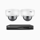 H800 - Kit videosorveglianza PoE 4 canali con 2 telecamere 8 MPX (4K), riconoscere di persone e veicoli, visione notturna a colori e IR,microfono integrato, supporta ONVIF e RTSP