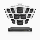 H800 - Kit videosorveglianza PoE 16 canali con 16 telecamere 8 MPX (4K), visione notturna a colori e IR,microfono integrato, riconoscere di persone e veicoli, supporta ONVIF e RTSP