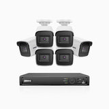 H800 - Kit videosorveglianza PoE 16 canali con 6 telecamere 8 MPX (4K), visione notturna a colori e IR,microfono integrato, riconoscere di persone e veicoli, supporta ONVIF e RTSP