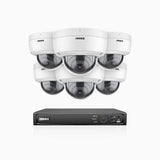 H800 - Kit videosorveglianza PoE 16 canali con 6 telecamere 8 MPX (4K), visione notturna a colori e IR,microfono integrato, riconoscere di persone e veicoli, supporta ONVIF e RTSP