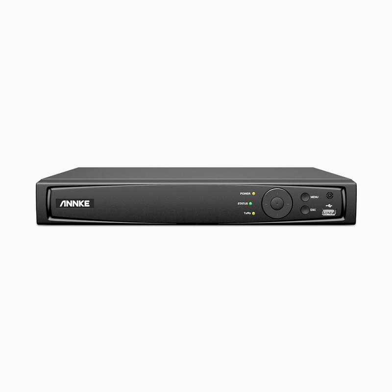 NVR Videosorveglianza PoE 16 canali 8 MPX (4K) H.265+, supporta ONVIF e RTSP, Compatibile con Alexa