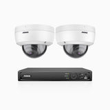 H800 - Kit videosorveglianza PoE 8 canali con 2 telecamere 8 MPX (4K), riconoscere di persone e veicoli, visione notturna a colori e IR,microfono integrato, supporta ONVIF e RTSP