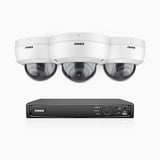 H800 - Kit videosorveglianza PoE 8 canali con 3 telecamere 8 MPX (4K), visione notturna a colori e IR,microfono integrato, riconoscere di persone e veicoli, supporta ONVIF e RTSP