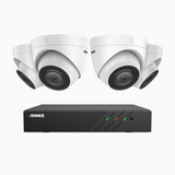 H500 - Kit videosorveglianza PoE 8 canali con 4 telecamere 5 MPX, EXIR Visione Notturna, microfono integrato, IP67, supporta ONVIF e RTSP