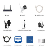 WS300 – Kit videosorveglianza wireless 8 canali con 6 telecamere 3 MPX, microfono integrato, rilevazione umana, Compatibile con Alexa