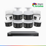 NightChroma<sup>TM</sup> NDK800 – Kit videosorveglianza 8 canali PoE Dual Lens 4K, 6 telecamere bullet e 2 telecamere turret, f/1.0 Super Aperture, Acme Color Night Vision, Active Siren and Strobe, Human & Vehicle Detection, Intelligent Behavior Analysis