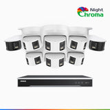 NightChroma<sup>TM</sup> NDK800 – Kit videosorveglianza 8 canali PoE Dual Lens 4K, 2 telecamere bullet e 6 telecamere turret, f/1.0 Super Aperture, Acme Color Night Vision, Active Siren and Strobe, Human & Vehicle Detection, Intelligent Behavior Analysis